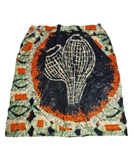 90s vintage skirt, mesh, abstract print, y2k